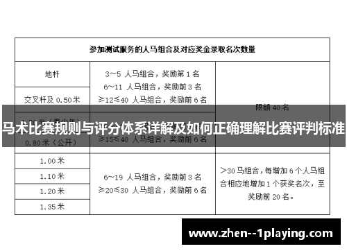 马术比赛规则与评分体系详解及如何正确理解比赛评判标准